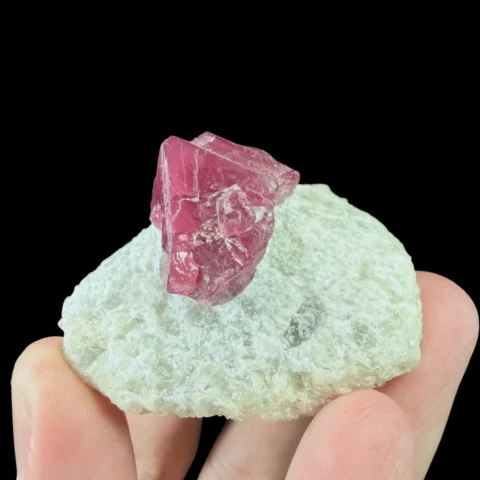 Natural Red Spinel on Matrix – UV Reactive